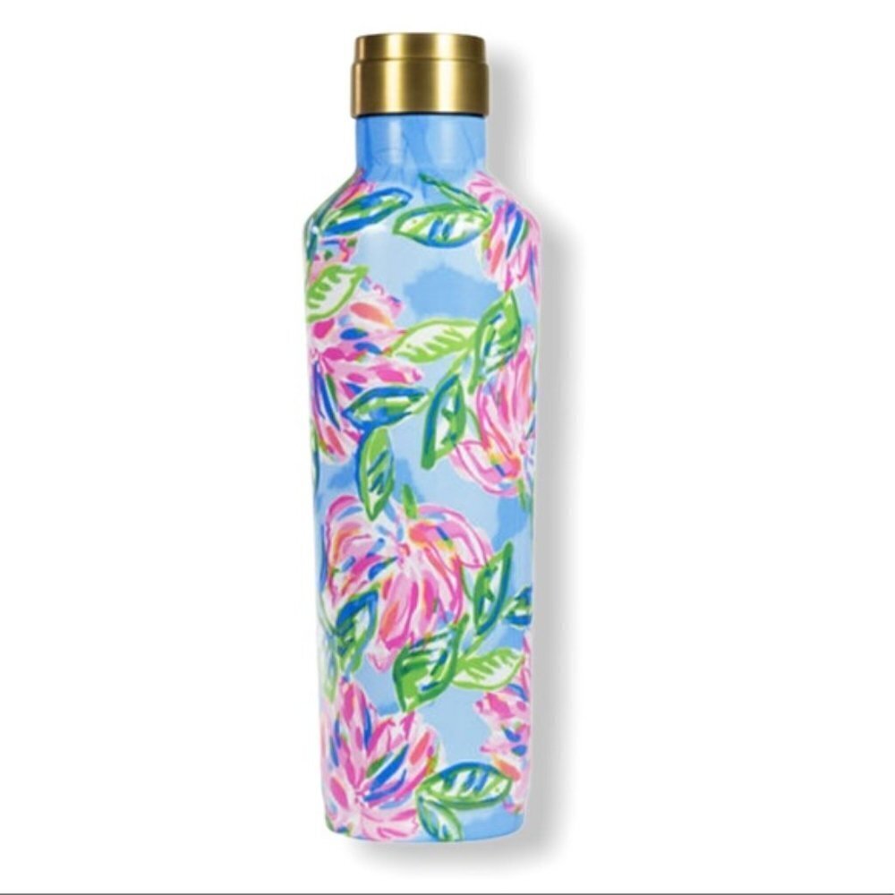 NWT in package Lilly Pulitzer 25oz wine canteen in print Totally Blossom